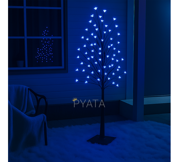 Светодиодная напольная гирлянда на подставке дерево «Сакура» 150 см 215 диодов Синее свечение (4389)