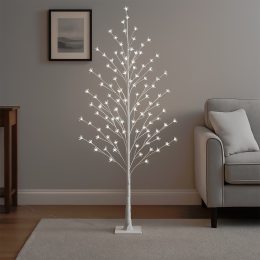 Світлодіодна декоративна гірлянда біле дерево «Сакура» 150 см 215 діодів 24В Біле світіння (4389)