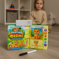 Музична книга з кнопками Українське озвучка "Пригоди на Фермі" 74461 WToys віршики та цікаві факти (I24)