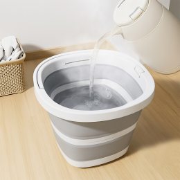 Силіконове складне портативне відро квадратне 5 л Сірий (ARSH)