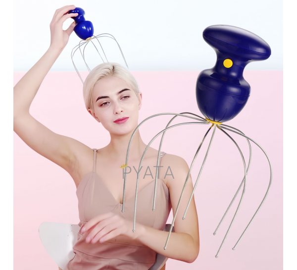 Массажер ручной компактный с вибрацией для головы 2хАА (12)