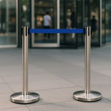 Тенсатор 90 см для быстрого и аккуратного зонирования пространства, серебряный/синий, 1 шт Р-1880 (JS) Тенсатор 90 см для быстрого и аккуратного зонирования пространства, серебряный/синий, 1 шт Р-1880 (JS)