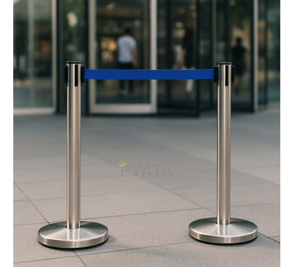 Тенсатор 90 см для швидкого та акуратного зонування простору, срібний/синій, 1 шт  Р-1880 (JS)