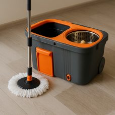 Комплект ведро с телескопической шваброй и отжимом Моп 515-2 Серый (DRK)
