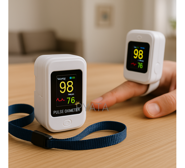 Пульсоксиметр на палець LK89 2xAAA з ремінцем Білий (12)