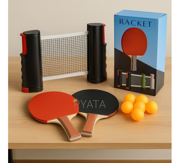 Набір для настільного тенісу, ракетки, сітка, м’ячі (509)