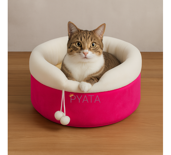 М'яка лежанка спальне місце для собак і кішок 40х26 см Рожевий (626)