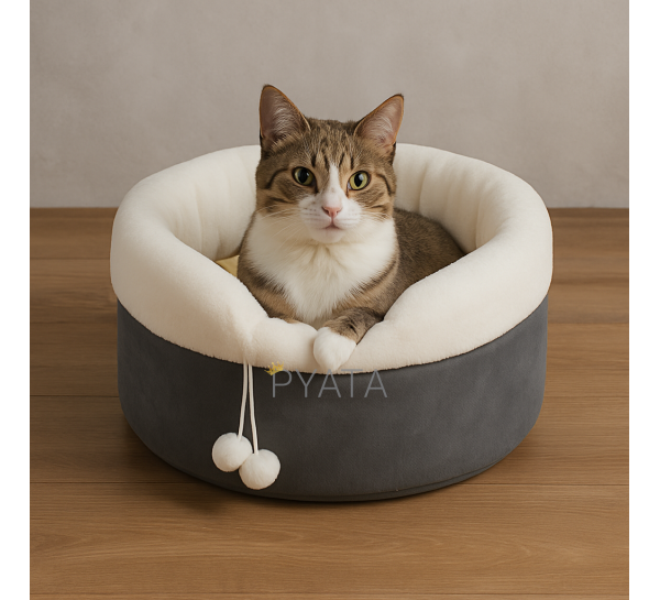 М'яка лежанка спальне місце для собак і кішок 48 х 28 см Сірий (626)