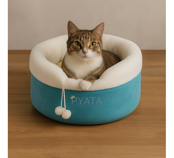 М'яка лежанка спальне місце для собак і кішок 48 х 28 см Блакитний (626)