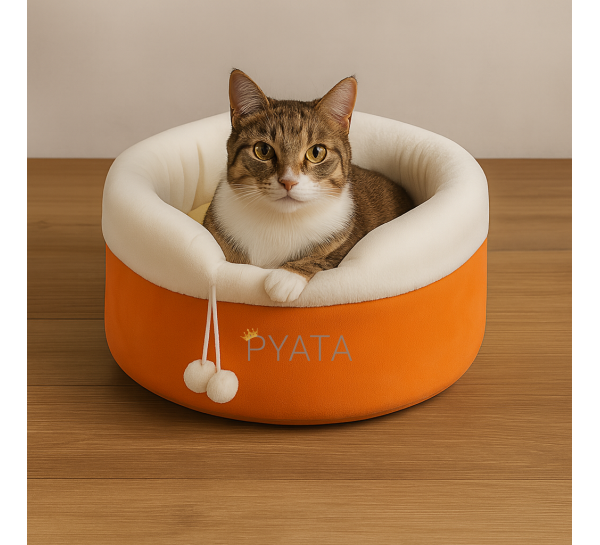 М'яка лежанка спальне місце для собак і кішок 48 х 28 см Помаранчевий (626)