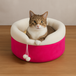 М'яка лежанка спальне місце для собак і кішок 48 х 28 см Рожевий (626)