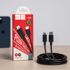 Зарядний кабель для заряджання Type-C-Lightning HOCO X88 1 метр Чорний (206) Зарядний кабель для заряджання Type-C-Lightning HOCO X88 1 метр Чорний (206)