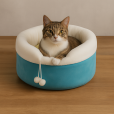 М'яка лежанка спальне місце для собак і кішок 57 х 37 см Блакитний (626)