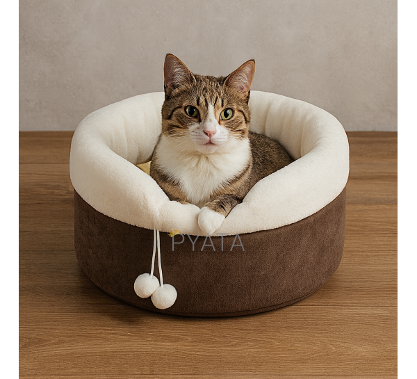 М'яка лежанка спальне місце для собак і кішок 57 х 37 см Коричневий (626)