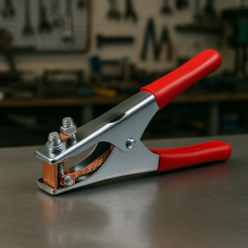 Клемма масса зажим 300А с красными ручками, длина 17 см P-590 (JS)