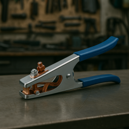 Клема маса затискач 500 А з синіми ручками, довжина 20,5 см  P-1030 (JS)