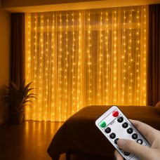 Гірлянда штора Завіса Роса 3×6 м із 600 LED-лампами USB з пультом, MA743 warmwhite , Теплий білий (ARSH) Гірлянда штора Завіса Роса 3×6 м із 600 LED-лампами USB з пультом, MA743 warmwhite , Теплий білий (ARSH)