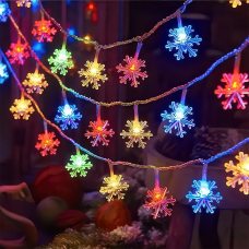Декоративна світлоідодна LED гірлянда "Сніжинки" 3 метри на 3 АА батарейках Мульти (ARSH) Декоративна світлоідодна LED гірлянда "Сніжинки" 3 метри на 3 АА батарейках Мульти (ARSH)
