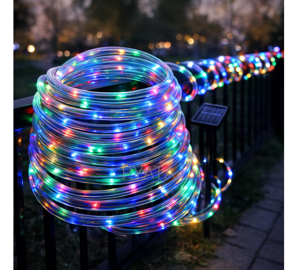 Декоративна світлоідодна "Трубка" 10 м 200 LED на сонячній батареї LU994multi Мульти (ARSH)