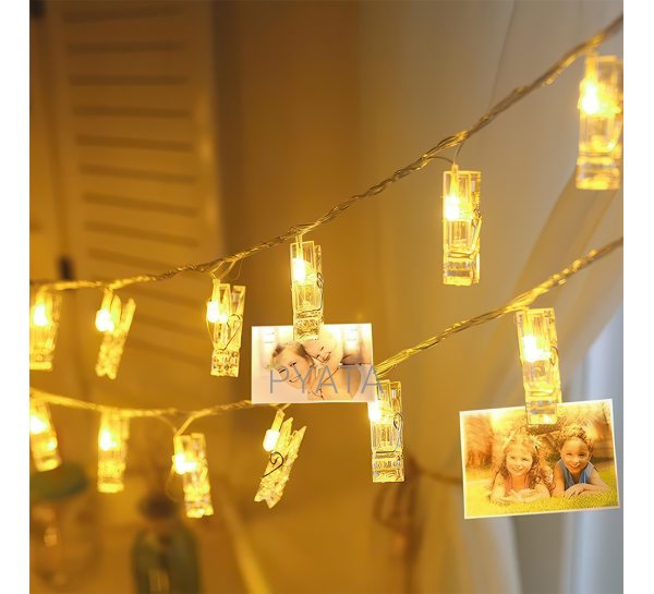 Світлодіодна декоративна гірлянда «Прищіпки» 20 LED 4,5 м USB підключення LU999 Теплий білий (ARSH)