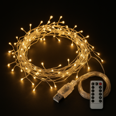 Світлодіодна декоративна гірлянда «Мішура» 100 LED 3 м USB та пультом керування LU995 Теплий білий (ARSH) Світлодіодна декоративна гірлянда «Мішура» 100 LED 3 м USB та пультом керування LU995 Теплий білий (ARSH)