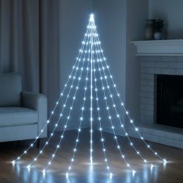 Світлодіодна декоративна гірлянда "Кінський хвіст" MA750white USB 400 LED 20 ниток, 2 м Холодний білий (ARSH)