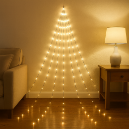 Світлодіодна декоративна гірлянда "Кінський хвіст" MA404warmwhite 220v 500 LED 20 ниток, 2.5 м Теплий білий (ARSH)