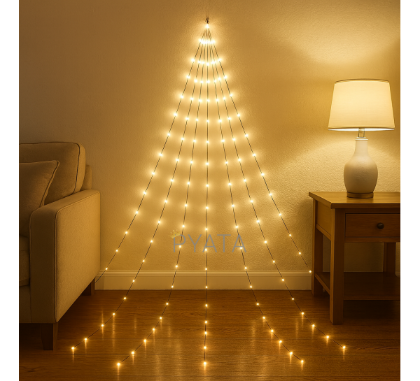 Світлодіодна декоративна гірлянда "Кінський хвіст" MA404warmwhite 220v 500 LED 20 ниток, 2.5 м Теплий білий (ARSH)