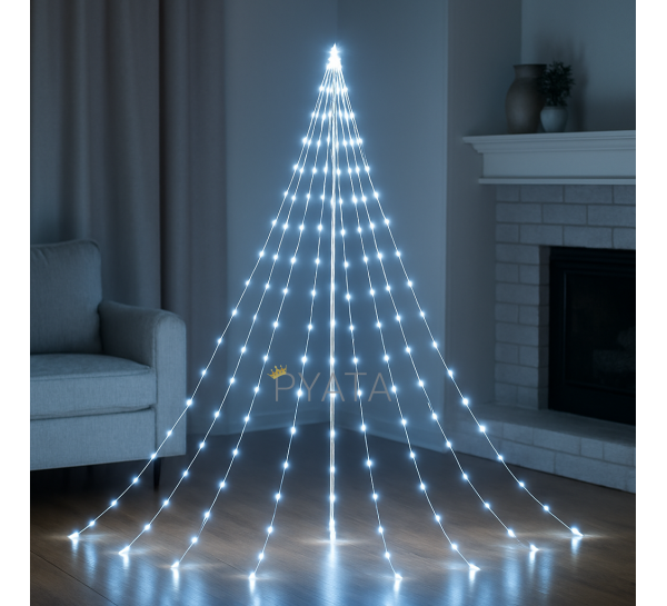 Світлодіодна декоративна гірлянда "Кінський хвіст" MA404white USB 500 LED 20 ниток, 2.5 м Холодний білий (ARSH)