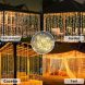 Гірлянда “Штора” 3×2 м Warm White на сонячній батареї з пультом LU997, 180 LED, Теплий білий (ARSH)