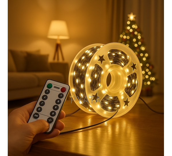 Світлодіодна гірлянда "Роса" LU988warmwhite з USB і пультом керування 400 LED 40 м Телпий білий (ARSH)