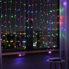 Новорічна гірлянда бахрома, прозорий шнур, 3*0,5 м, 120 LED, колір світіння мультик (ARSH) Новорічна гірлянда бахрома, прозорий шнур, 3*0,5 м, 120 LED, колір світіння мультик (ARSH)