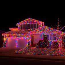 Вулична гірлянда 800 LED діодів 50 метрів 220V зелений провід 800lmulti, Мультиколір (ARSH)