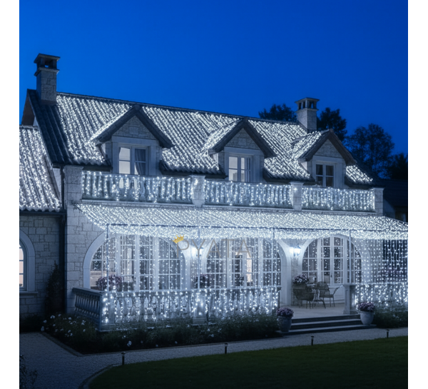 Світлодіодна гірлянда нитка 800 Led 45 м,  220 V (8 режимів світіння) MA132, Білий (ARSH)