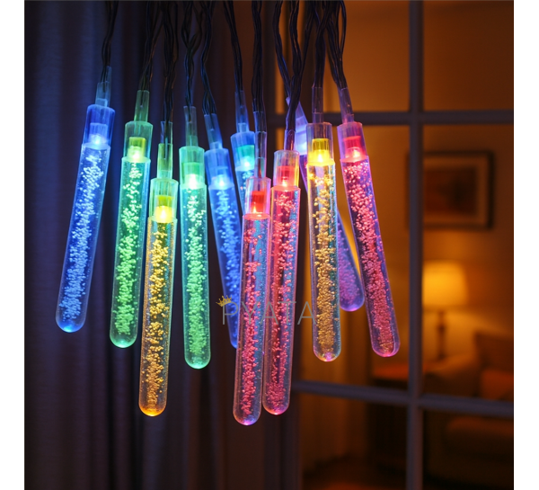 Декоративна гірлянда новорічні світлодіодні фігурки 220В "Бурульки" 5м 20 LED Мульти (ARSH)