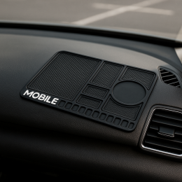 Антиковзкий універсальний килимок в автомобіль з тримачем для телефону 4в1 Blackline