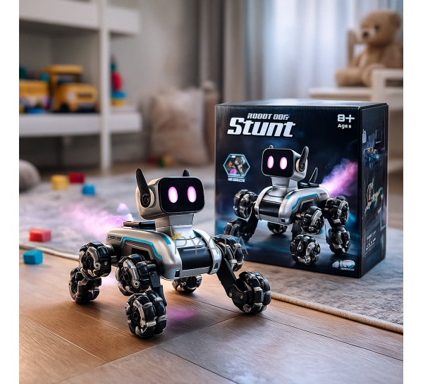 Дитяча інтерактивна іграшка танцюючий робот з музикою "Пес Stunt" з димом та підсвіткою 8882E (AX)