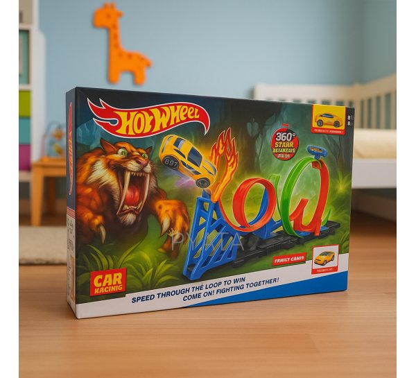 Дитячий ігровий набір гоночна траса із трьома кільцями та стартом 6604 – Looping Track (AX)