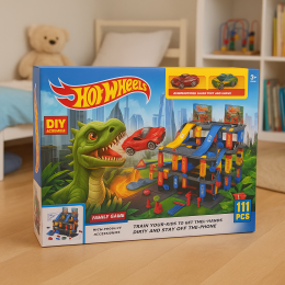 Детский игровой набор гоночная трасса с горками и паркингом Snake Garage 111 деталей T876-6 (AX)