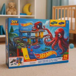 Детский игровой набор гоночная трасса с горками и паркингом Snake Garage 74 деталей T876-16 (AX)