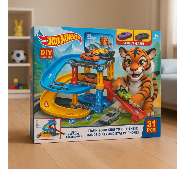 Детский игровой набор гоночная трасса с горками и паркингом Snake Garage 31 деталей T876-10 (AX)