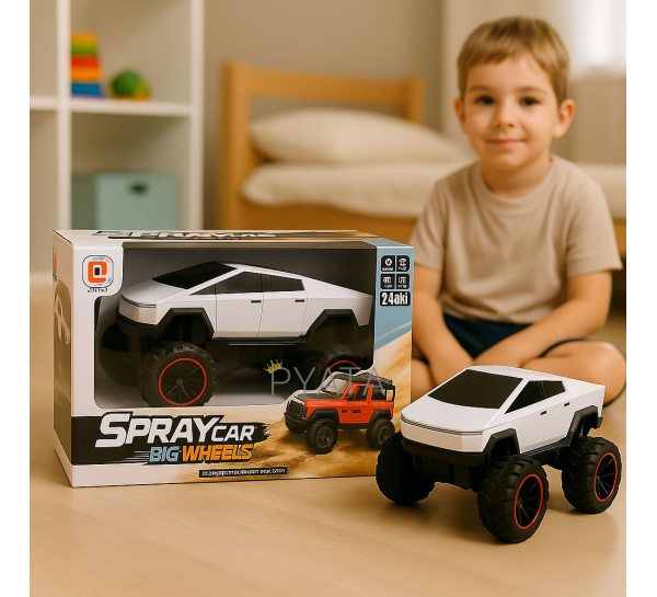 Машинка на пульте управления BIG WHEELS SPRAY CAR 0855-247 1:12 Белый (AX)