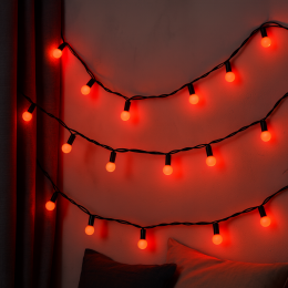Декоративна гірлянда темна нитка "Нитка" 4 м IP20 20 LED світіння RG/RB 220 В Червоний