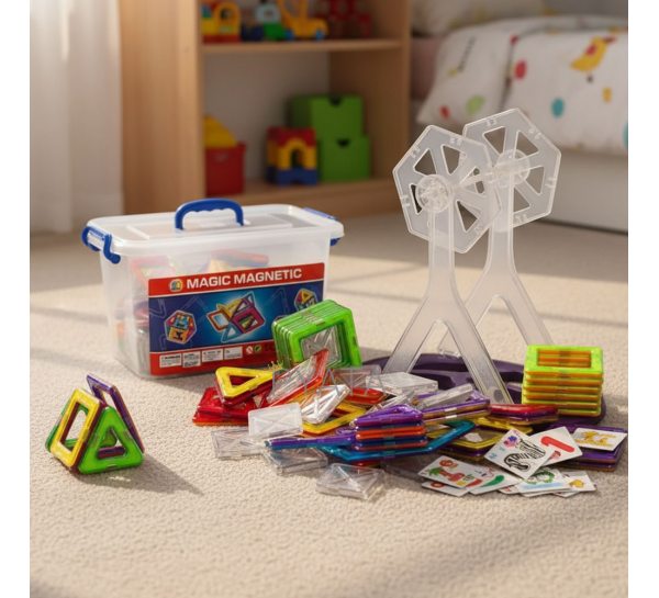 Магнитный 3D конструктор Magical Magnet в пластиковом боксе, 40 деталей (509)