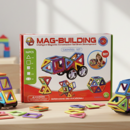 Магнітний пластиковий конструктор   Mag Building магнітний для творчої гри та розвитку, 36 деталей (509)