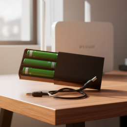 Источник бесперебойного питания Mini UPS/УПС ZL2017 для роутера 12В, на 3 аккумулятора (AX)