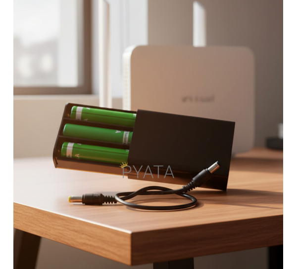 Источник бесперебойного питания Mini UPS/УПС ZL2017 для роутера 12В, на 3 аккумулятора (AX)