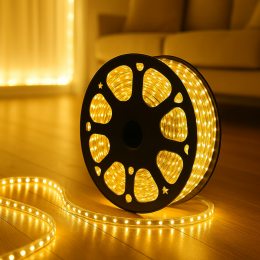 Декоративна світлодіодна (LED) стрічка 2835×60 шт.; 4,8 Вт/м IP67 220В 50м Теплий білий (YAB)