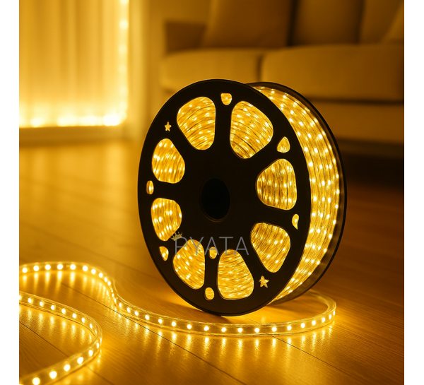 Декоративна світлодіодна (LED) стрічка 2835×60 шт.; 4,8 Вт/м IP67 220В 50м Теплий білий (YAB)