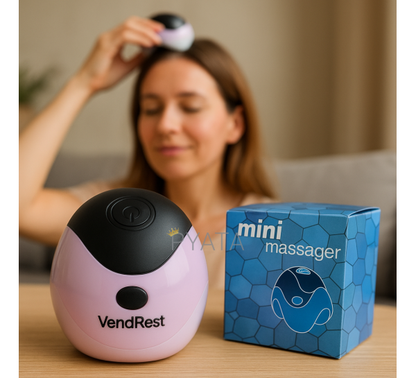 Ручний портативний універсальний масажер на баатарейках VendRest mini 3xAAA 140г Рожевий